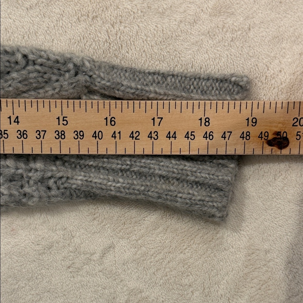 Express Medium Gray Cold Shoulder Cable Knit Swea… - image 7